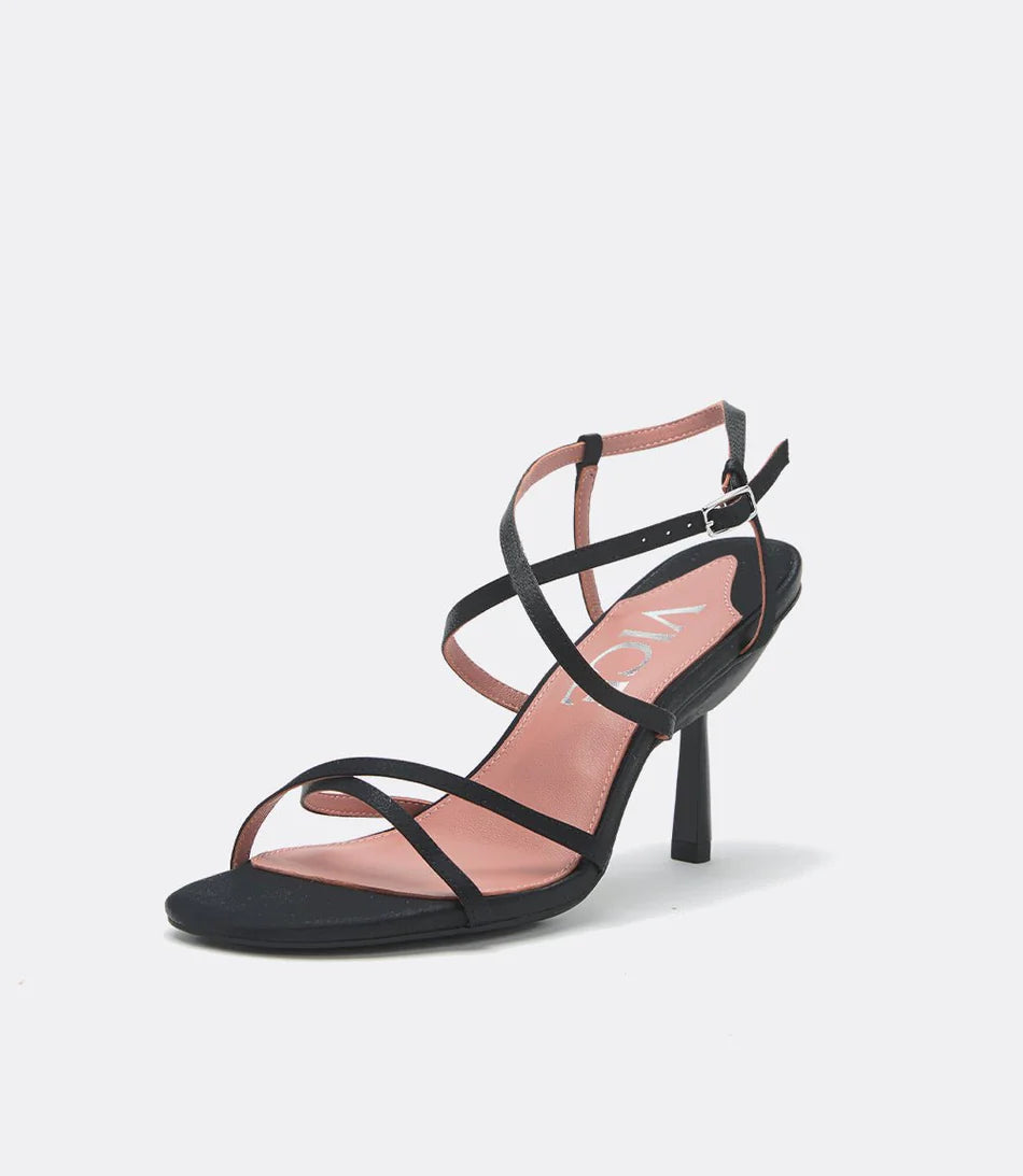 Moda Diletta® - Sandalo Tacco 2 in 1 con Cinturino Nero