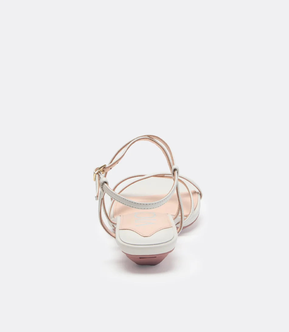 Moda Diletta® - Sandalo Tacco 2 in 1 con Cinturino Bianco